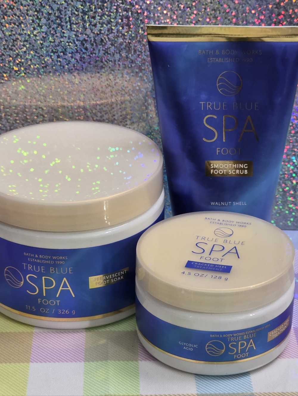 Bath & Body Works True Blue Spa 3 Piece Foot Care Set NEW